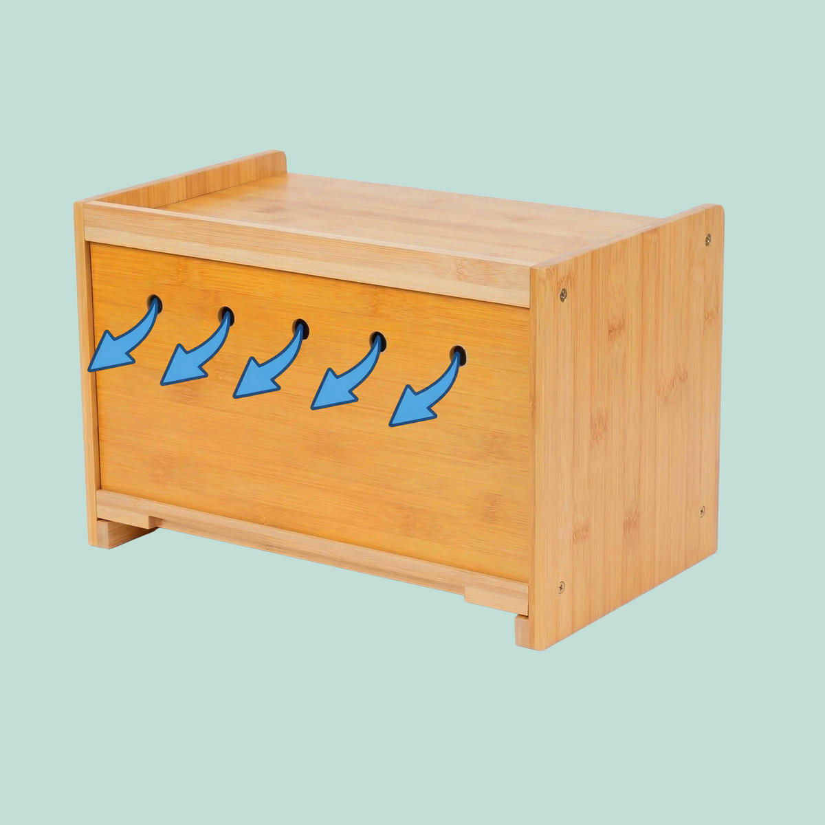 DÓZA na chlieb - svetlohnedá, drevo/plast (40/26/25cm) - Relaxdays