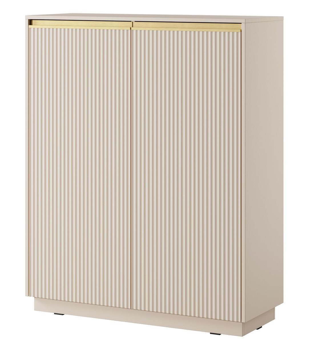 KOMMODE 104 cm Baron mit gerillten Fronten, 2 Türen, Beige - Beige, Holz (104/127/39cm) - Emporius