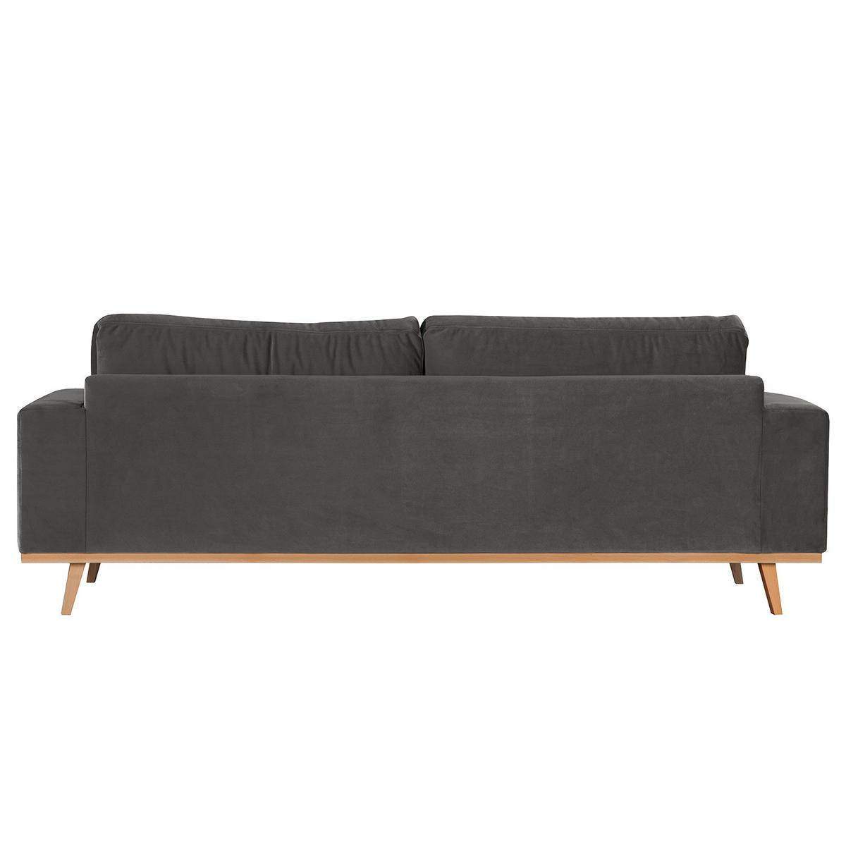 2-SITZER SOFA - Dunkelgrau/Buchefarben, Buchenholz/Textil (197/81/88cm) - home24