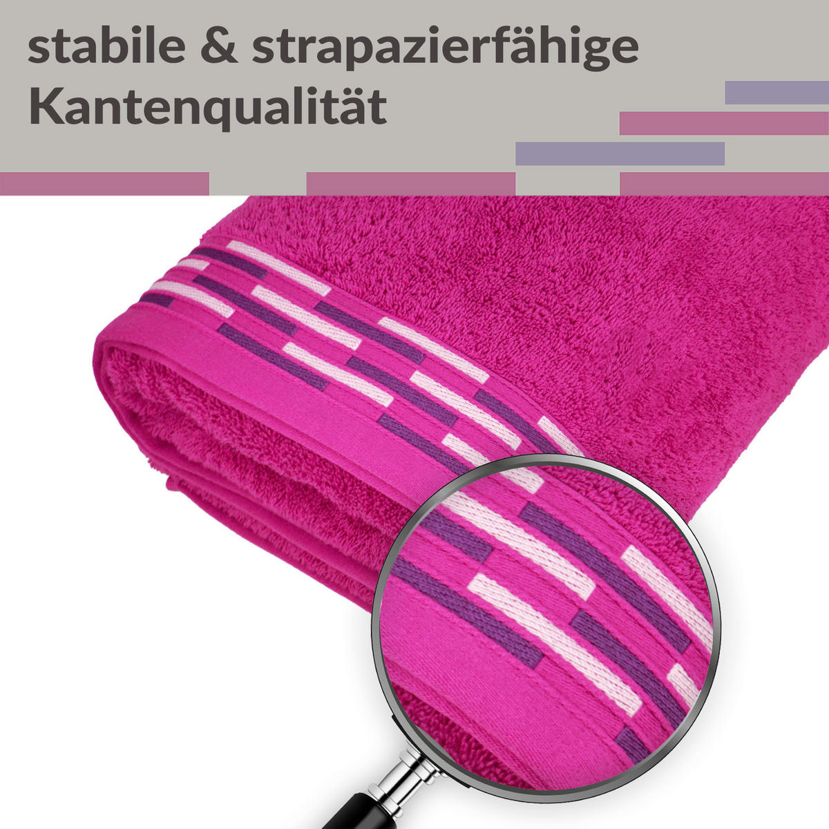 HANDTUCH Lugano Purpur 2er 50x100 cm - Pink, Textil (50/100cm) - Lashuma