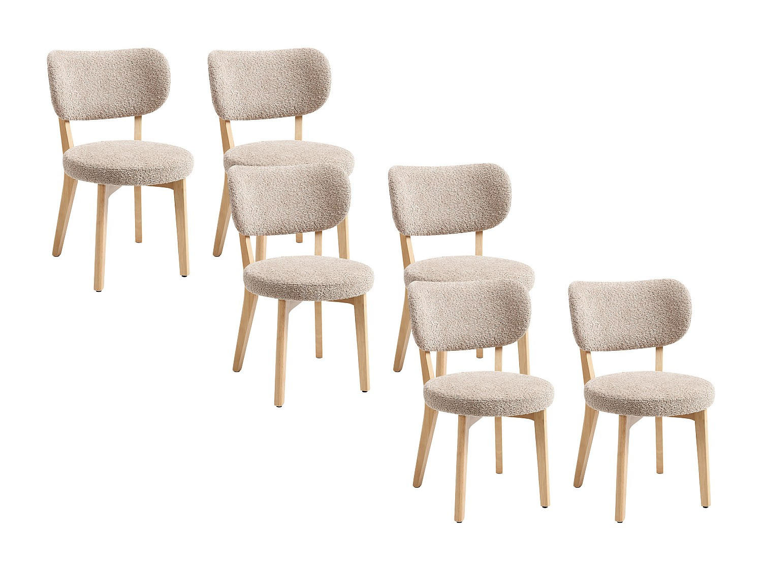 STUHL - 51 cm x 57 cm - Stoff - Taupe TORIEL - Taupe, Textil (51/82.5/57cm) - Vente-Unique