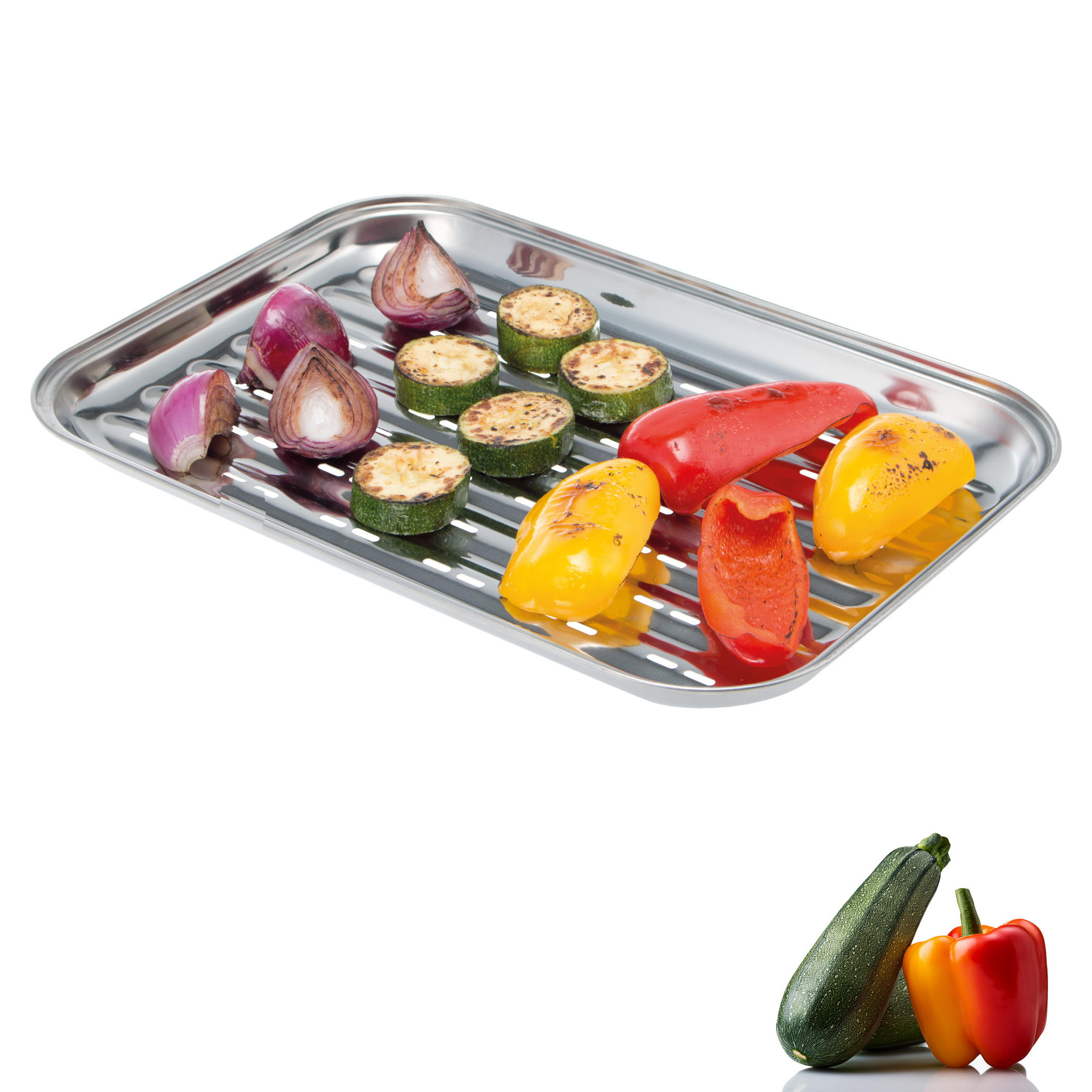 GRILLSCHALE, silber, Metall - Edelstahlfarben, Metall (24.5/2.5/35cm) - bremermann