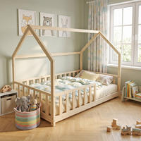 HAUSBETT KIWI mit Lattenrost/ Kinderbett 90x190 - Weiß - Naturfarben, Holz (90/190cm) - Weber Industries