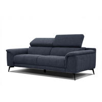 SOFA FIERO 3-Sitzer, dunkelblau - Schwarz/Dunkelblau, Holzwerkstoff/Textil (212/82/103cm) - Courtois Laville