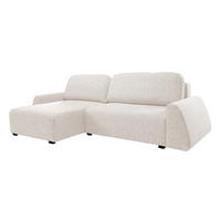 ECKSOFA ALMI mit Schlaffunktion, Bettkasten, Wellenfedern Komfortable Sitzpolsterung Elegantes Design Linke, 160x275 cm Beige - Beige, Holz/Textil (160/275cm) - DomoHome
