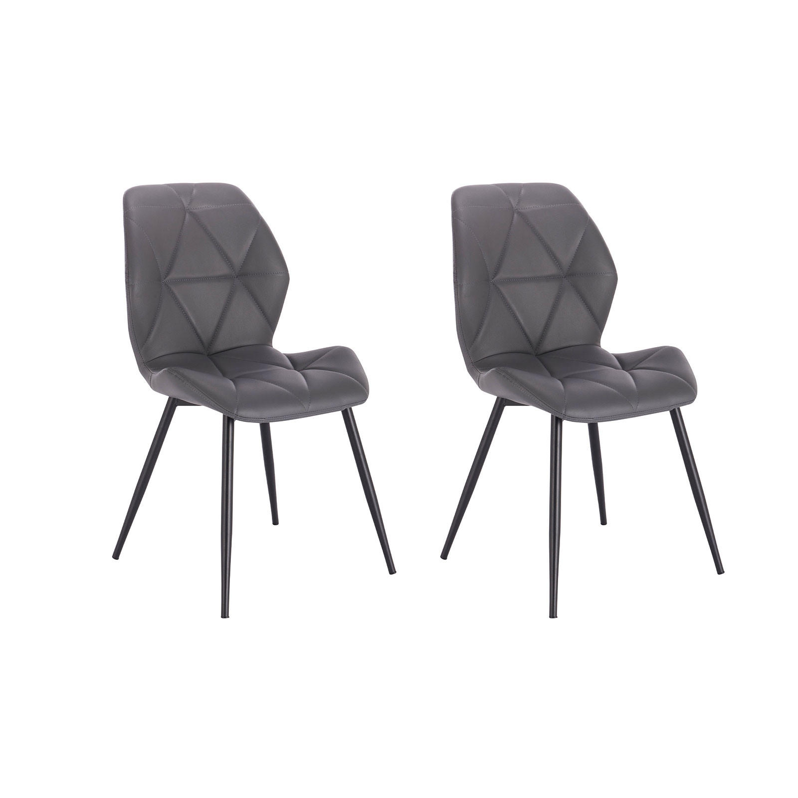ESSZIMMERSTUHL JAMIE 2er Set Kunstleder Grau - Schwarz/Grau, Textil (47/84/48cm) - SVITA