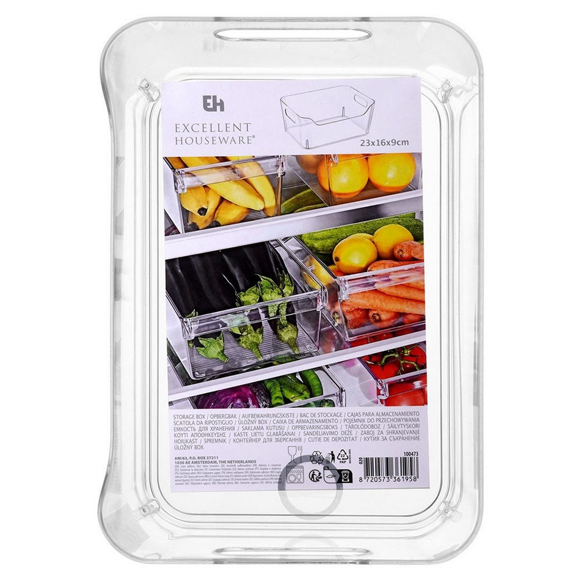 KÜHLSCHRANK-ORGANIZER 23x16x9,5 cm - Transparent, Kunststoff (23/9.5/16cm) - Excellent Houseware