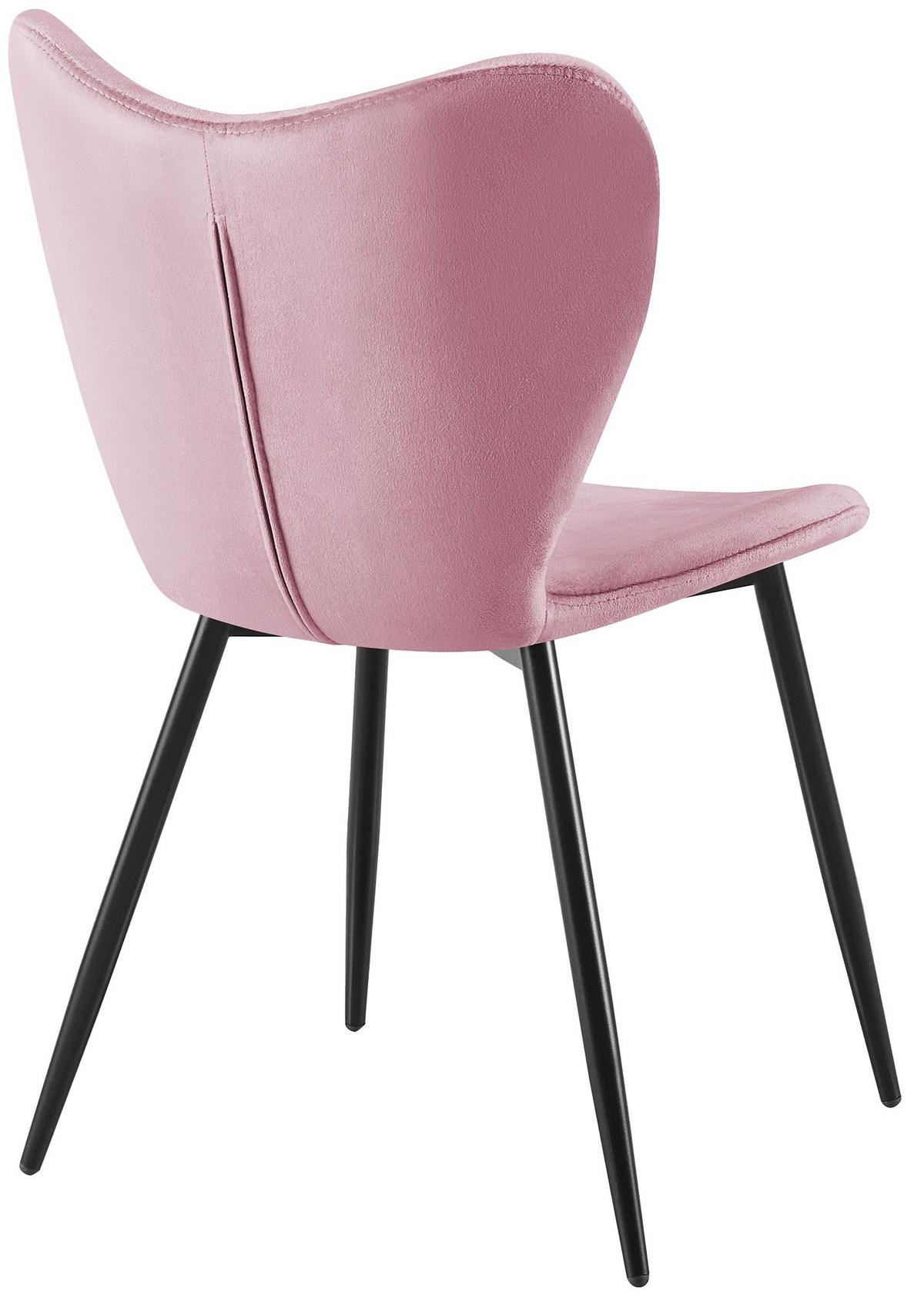 ESSZIMMERSTUHL Samt Rosa - Schwarz/Rosa, Textil/Metall (50/80/58cm) - CLP