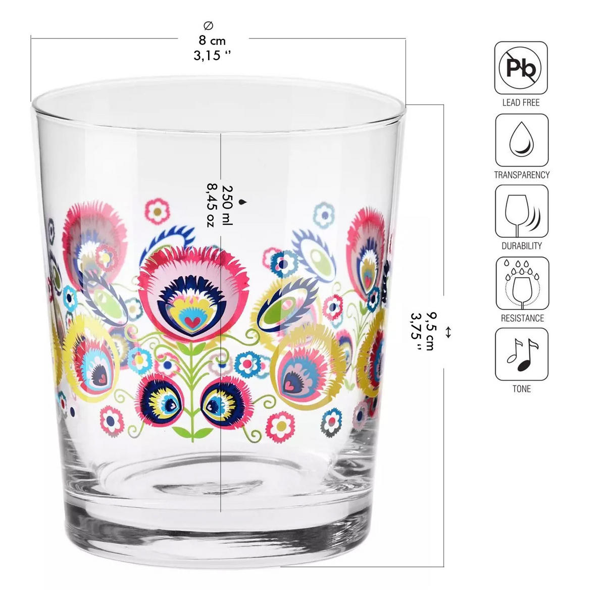 WASSERGLÄSER, 6er-Set, 250 ml - Transparent, Glas (0.25L) - Krosno Glass