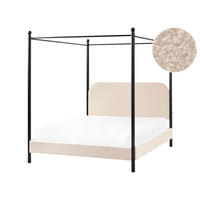HIMMELBETT 140x200 cm Beige Dannemois - Beige, Textil (140/200cm) - Beliani