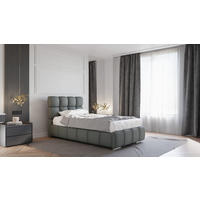 POLSTERBETT Bliss 100 x 200 cm mit Bettkasten und Lattenrost, 7-Zonen-Taschenfederkernmatratze arlan (21 cm) - dunkelgrau - Dunkelgrau, Holz (100/200cm) - Homesy