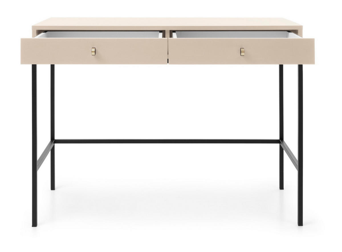 SCHMINKTISCH Monti, Schubladen, 104 cm, Beige + Schwarz - Beige/Schwarz, Holz/Metall (104/78/50cm) - Emporius