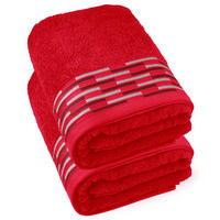 DUSCHTUCH Lugano Rot 2er 70x140 cm - Rot, Textil (70/140cm) - Lashuma