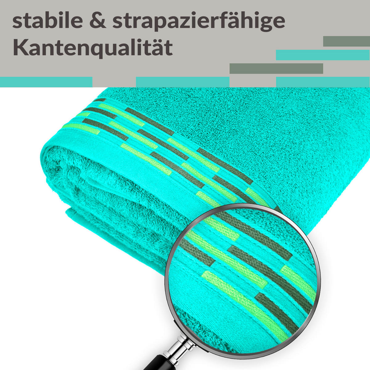 HANDTUCH Lugano Türkis 2er 50x100 cm - Türkis, Textil (50/100cm) - Lashuma