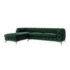 ECKSOFA Chesterfield Laura Flasche Grün Samt - Smaragdgrün/Silberfarben, Holz/Textil (305/200cm) - S-Style Möbel