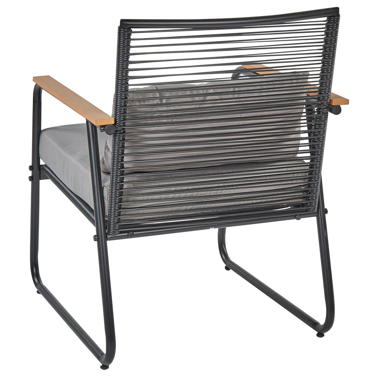 LOUNGE SET 4-Sitzer Metal schwarz Pomonte - Schwarz/Grau, Metall - Beliani
