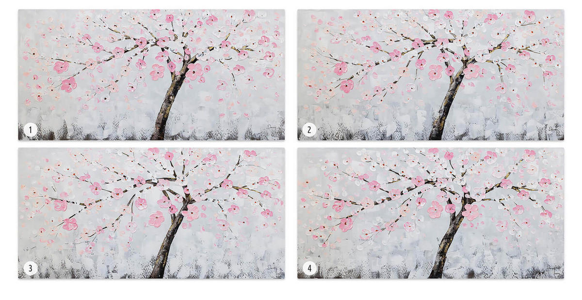 ACRYLBILD HANDGEMALT 120/60 cm - Pink/Grau, Holz/Textil (1.82/60cm) - KUNSTLOFT
