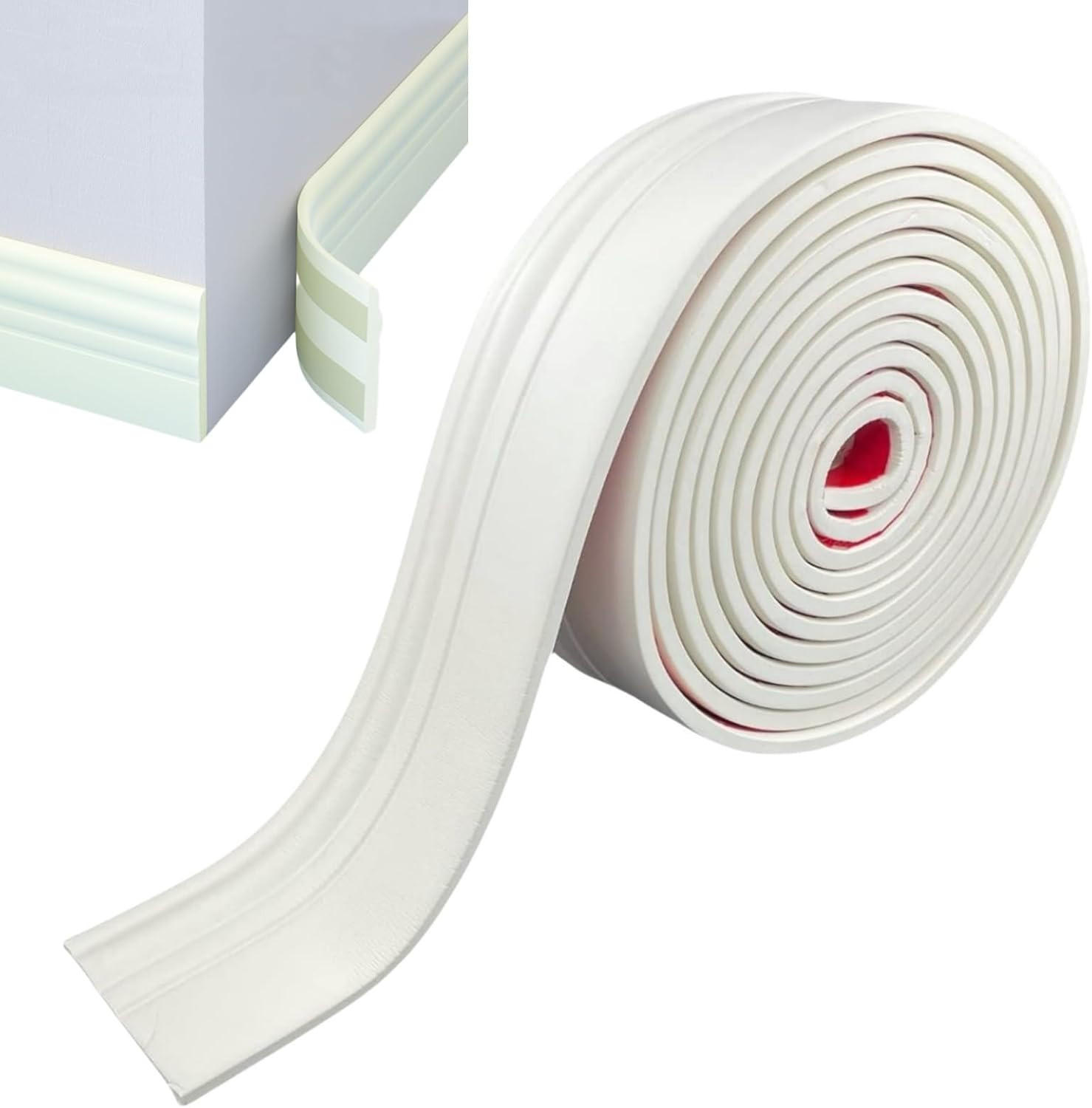 SOCKELLEISTE Selbstklebend Kantenschutz Länge 2 cm, Breite 9.8 cm - Weiß, Kunststoff (200/9.8/9.8cm) - Kaket