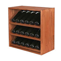 WEINREGAL Vincellar Mod 60x60x30 cm Schräg Modul Für 18 Flaschen Massives Kiefernholz Braun Geölt - Braun, Holz (60/60/30cm) - PROREGAL