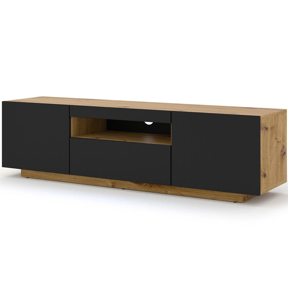 TV-MÖBEL Aurus Holz und Schwarz - Schwarz, Holzwerkstoff (150/36/37cm) - Petits-meubles