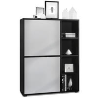 HIGHBOARD Cuba Türen in Hellgrau seidenmatt - Greige, Holzwerkstoff (79/105.5/35.5cm) - Vladon