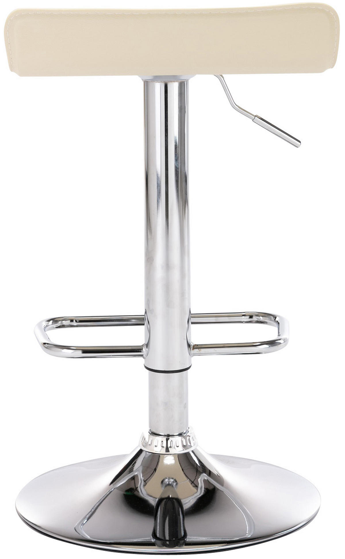 BARHOCKER 2er Set Derid Kunstleder Creme Silber - Creme, Leder/Metall (38/65/41cm) - DELUKE