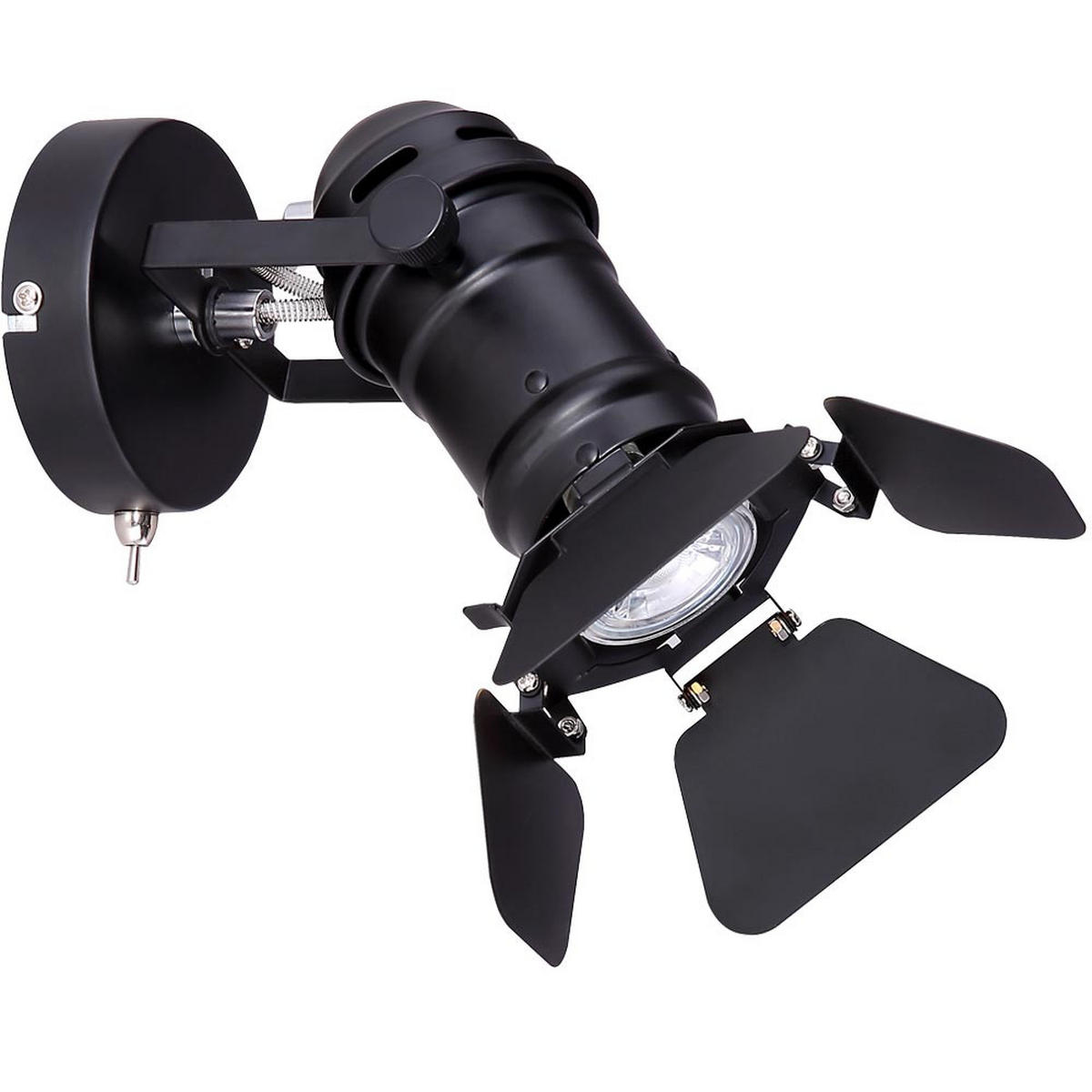 LED WANDLEUCHTE Egon Metall Schwarz - Schwarz, Metall (16/21.5/24.5cm) - Globo Lighting