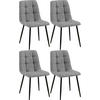 STUHL 4er Set Stoff Grau - Schwarz/Grau, Textil/Metall (45/84/55cm) - CLP