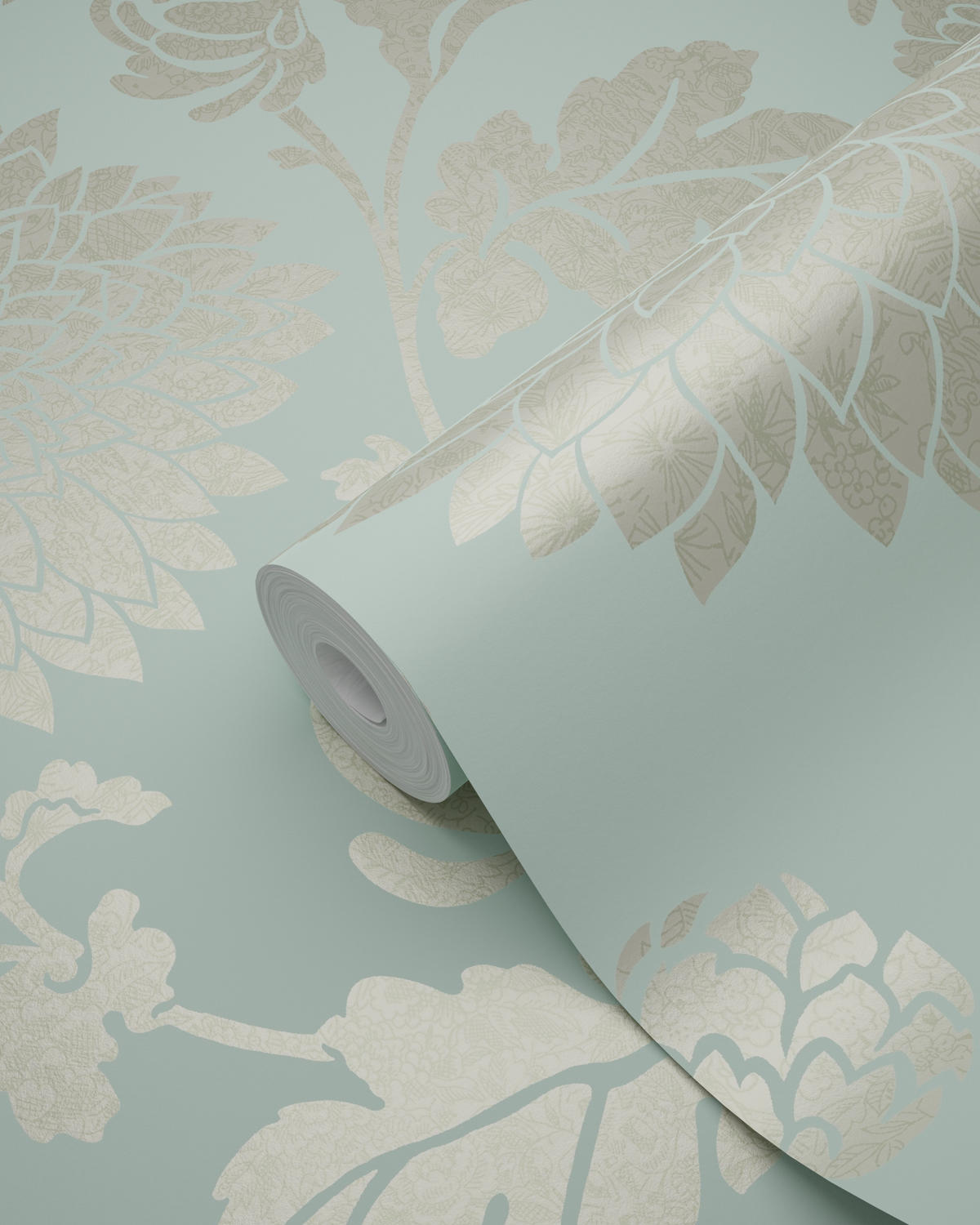 TAPETE Blumen 53 cm x 10.05 m - Grün, Papier (53/1000cm) - Origin Wallcoverings