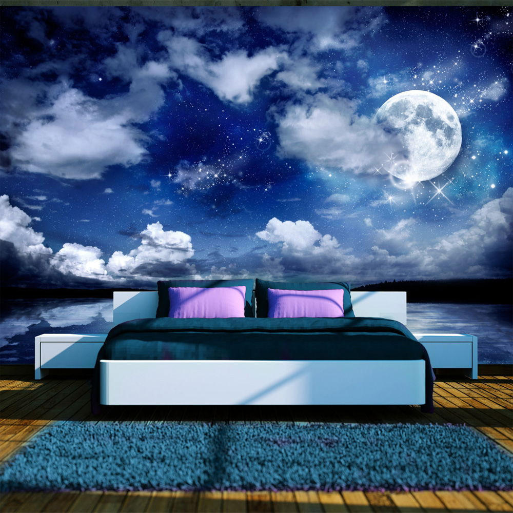 VLIESTAPETE Blau 200/140 cm - Blau/Weiß, Textil (200/1cm) - KUNSTLOFT