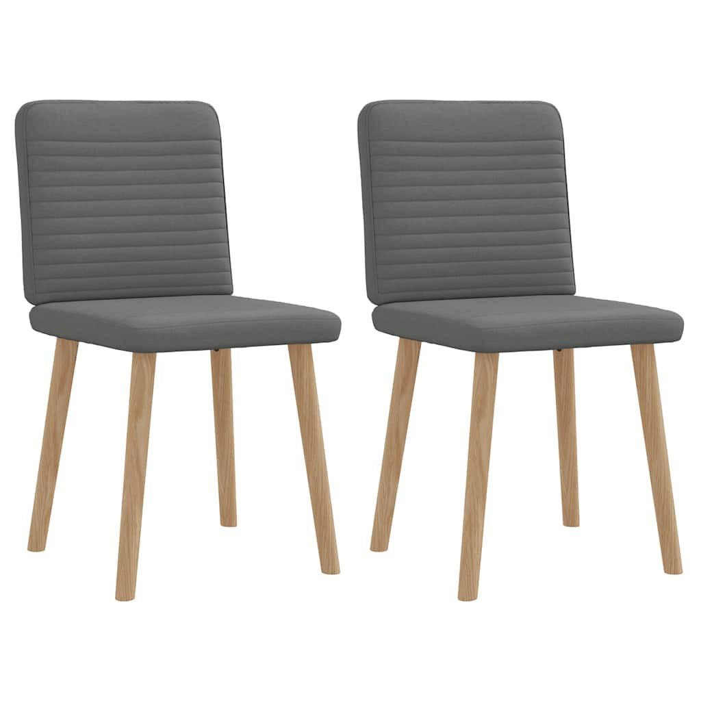 ESSZIMMERSTÜHLE 2 Stk. Dunkelgrau Stoff 45*54*86cm - Dunkelgrau, Metall (45/86/54cm) - ZMH