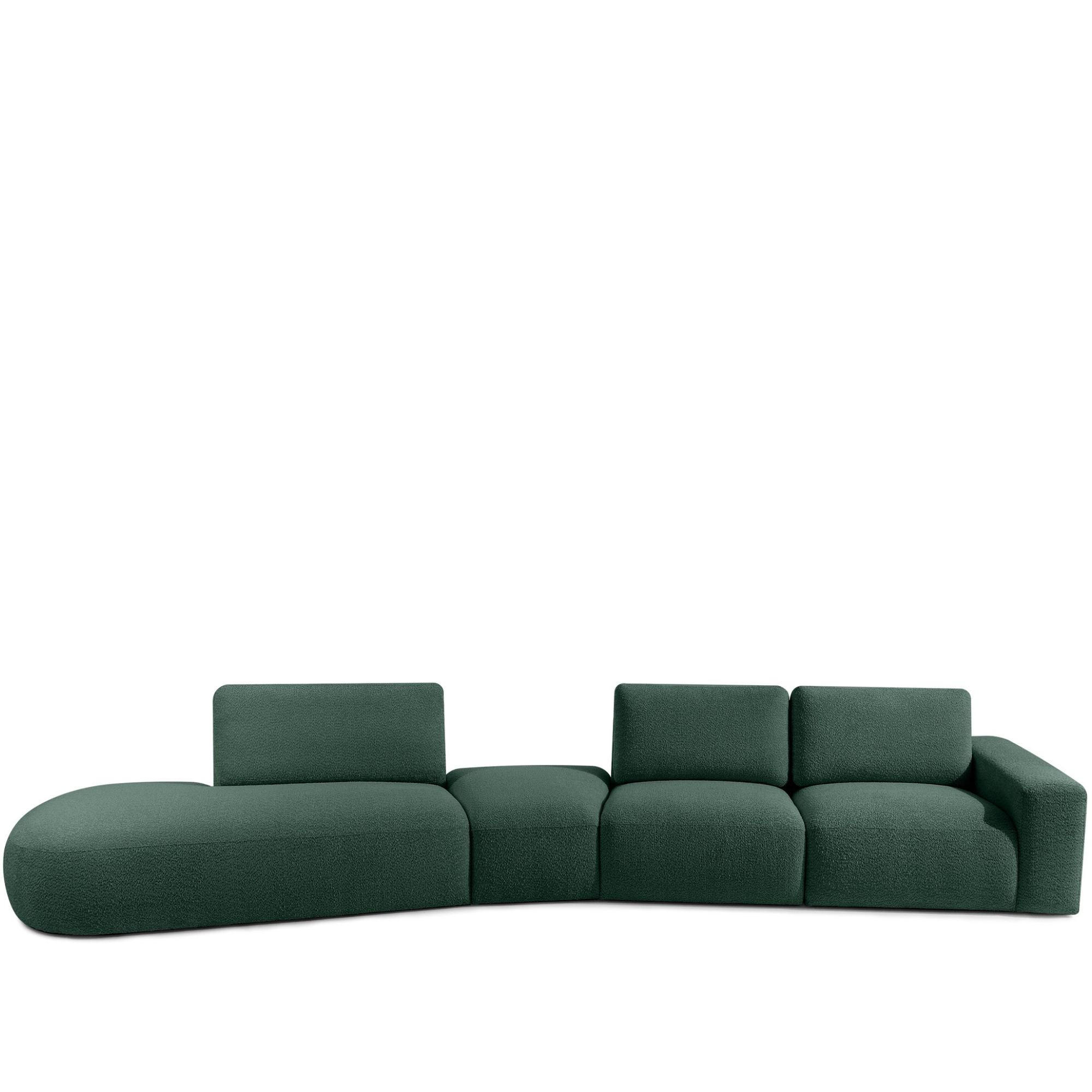 5-SITZER ECKSOFA ZUCCO Boucle links, Grün - Grün, Textil (430/84/105cm) - KONSIMO®