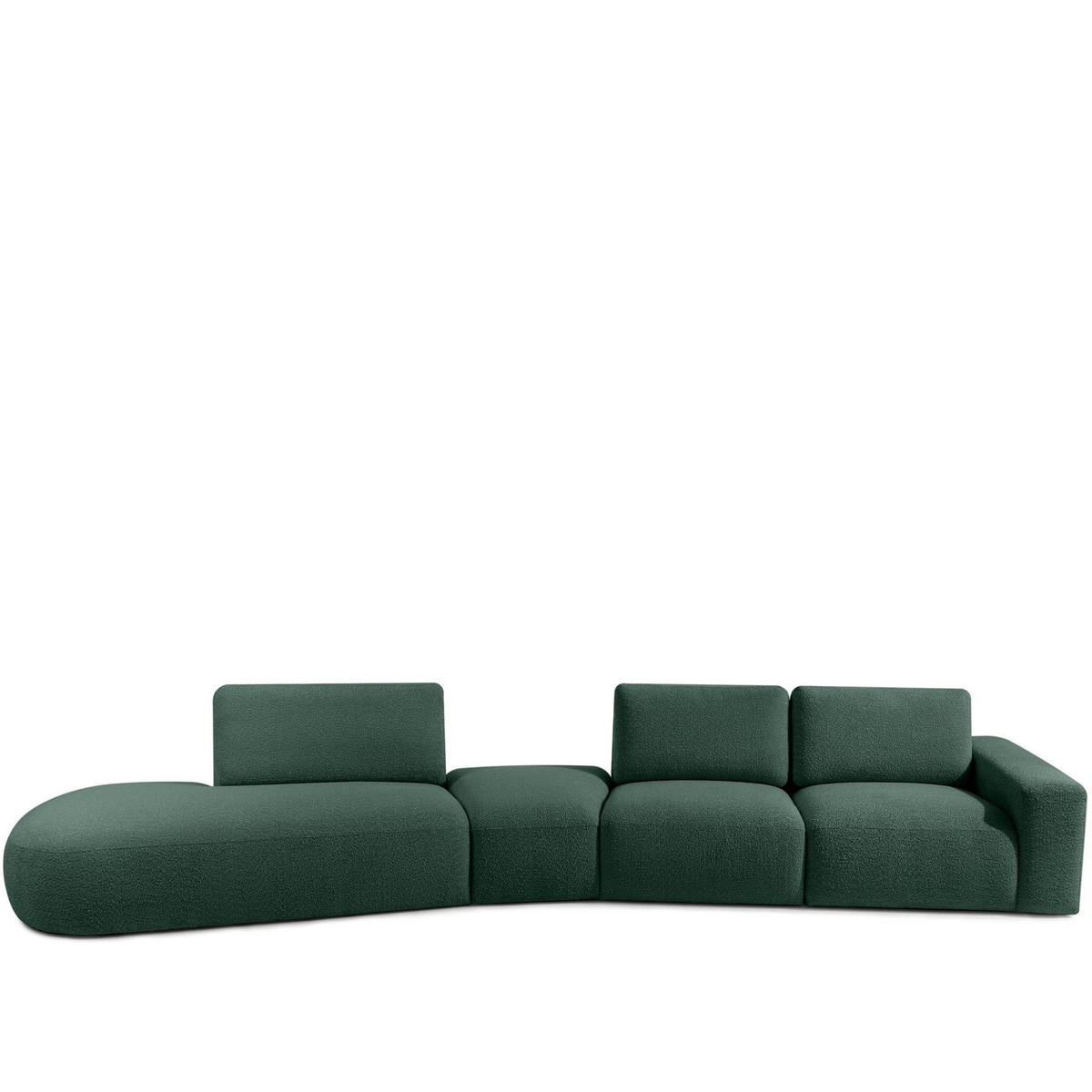 5-SITZER ECKSOFA ZUCCO Boucle links, Grün - Grün, Textil (430/84/105cm) - KONSIMO®