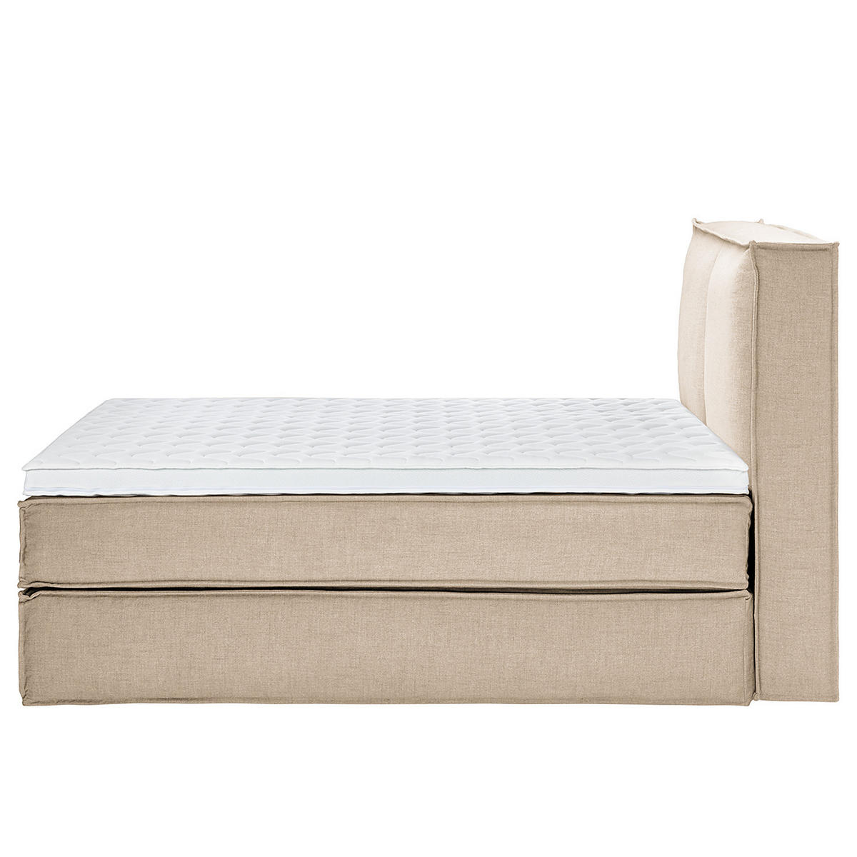 BOXSPRINGBETT mit Kopfteil - Premium - Beige, Textil (160/200cm) - home24