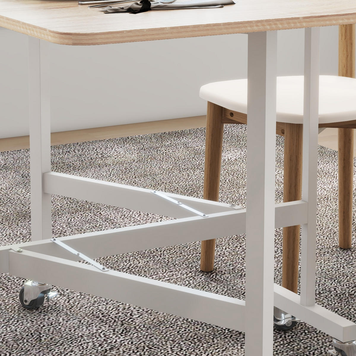ESSTISCH klappbar, MDF, Stahl, Eiche - Eichefarben, Kunststoff (80/73/120cm) - HOMCOM
