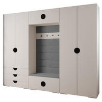 GARDEROBEN-SET 236,7/300/47 - Schwarz/Weiß, Holz/Kunststoff (300/236.7/47cm) - Abiks Möbel