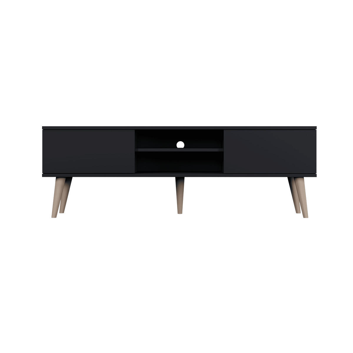 TV-MÖBEL Toronto Schwarz - Schwarz, Holzwerkstoff (160/55/35cm) - Petits-meubles