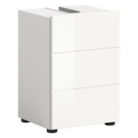WASCHBECKENUNTERSCHRANK Vira Bad in weiß Melamin und weiß hochglanz B/H/T: 38x56x34 cm - Weiß, Holz (38/56/34cm)