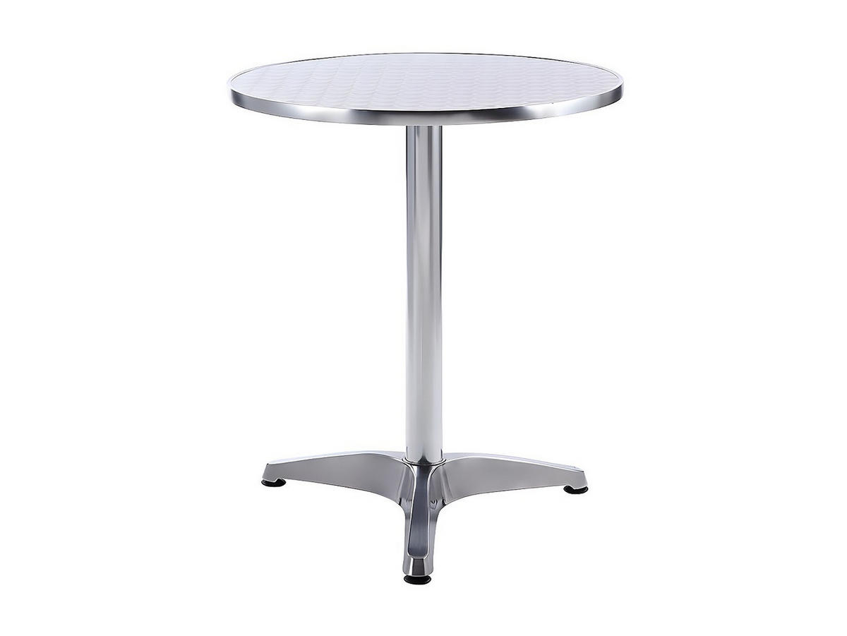 GARTENTISCH - 2 -Sitzer - Aluminium - silberfarben - MONTMARTRE - Silberfarben, Metall (60/60/70cm) - Vente-Unique