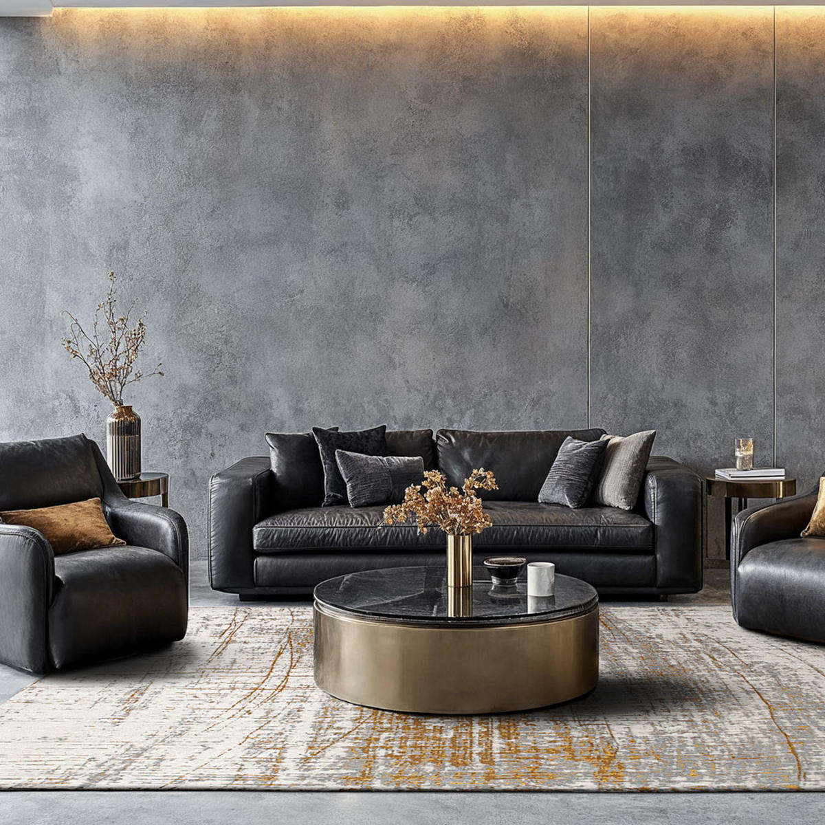 TEPPICH Columbus Gold Mad Men Griff 200/280 cm - Gelb, Kunststoff/Textil (200/280cm) - Louis De Poortere