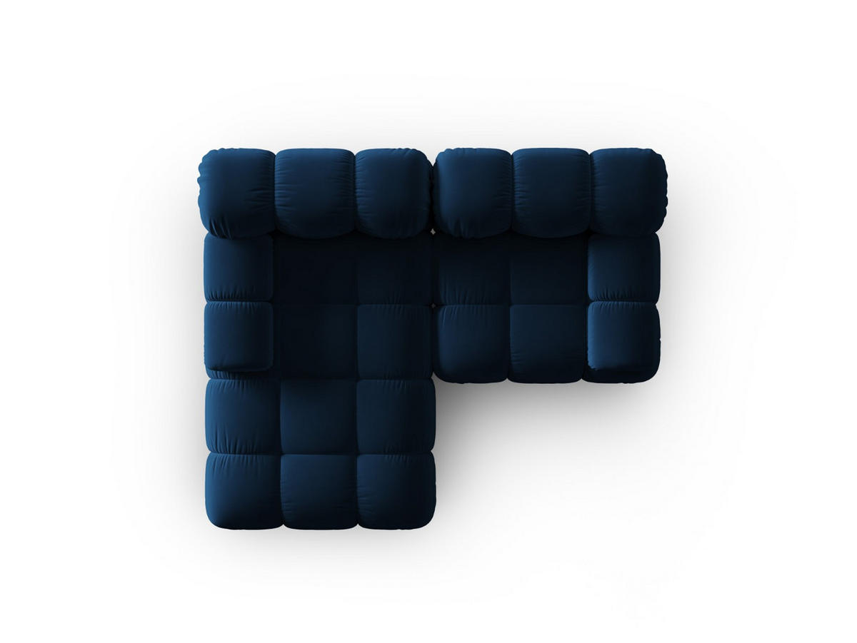 MODULARES-ECKSOFA links Bellis aus Samt königsblau 3 Sitzplätze - Blau, Textil (157/191cm) - Micadoni