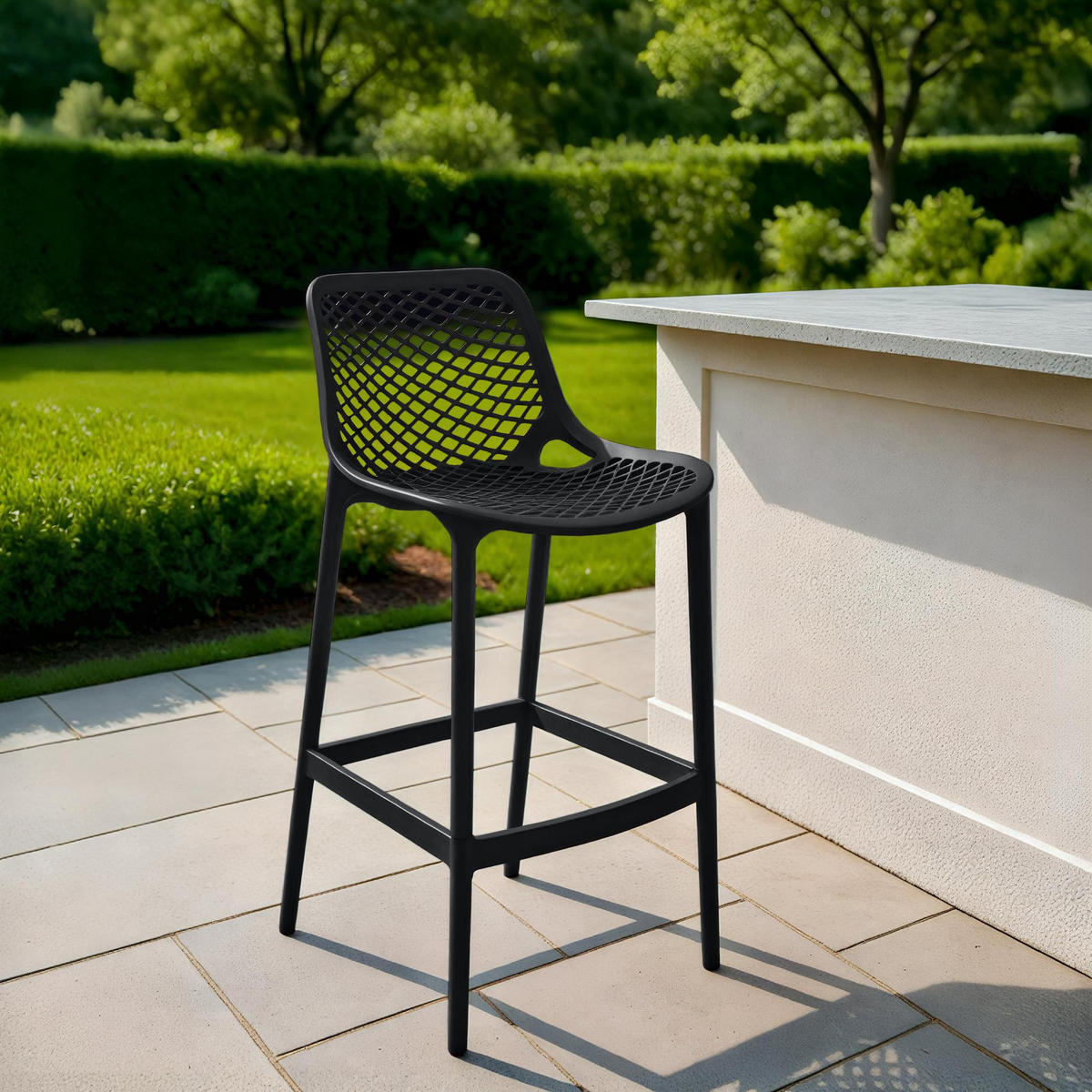 BARHOCKER Kunststoff Schwarz - Schwarz, Kunststoff (45/105/53cm) - CLP