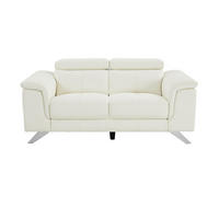 SOFA - 2 Personen - leder - weiß Breyt - Weiß, Leder (170/77/108cm) - Vente-Unique