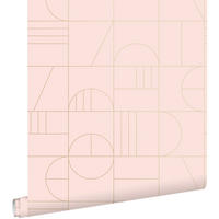 TAPETE Art Decó Muster 53 cm x 10.05 m - Pink, Papier (53/1000cm) - ESTAhome
