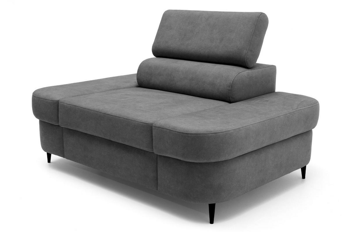 SESSEL PRIAM mit verstellbare Kopfstütze Velours Dunkelgrau - Dunkelgrau/Schwarz, Holz/Textil (145/97/105cm) - Muffo