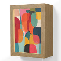 NÁSTĚNNÁ LAMPA Tvary - barevné - abstraktní - letadla 15x20 cm - různobarevná, kompozitní dřevo (15/20/8cm) - OnlyWow