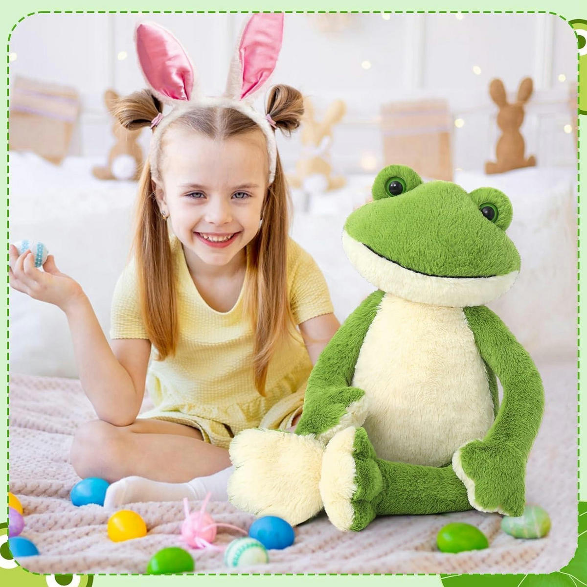 STOFFTIER Frosch 60 cm Grün - Grün, Textil (36/60cm)