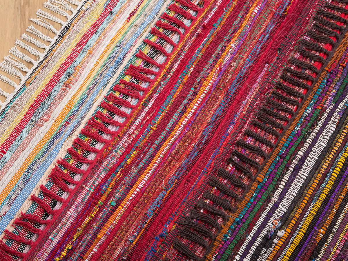 TEPPICH geflochten Danca 200/140 cm - Multicolor, Textil (140/200cm) - Beliani
