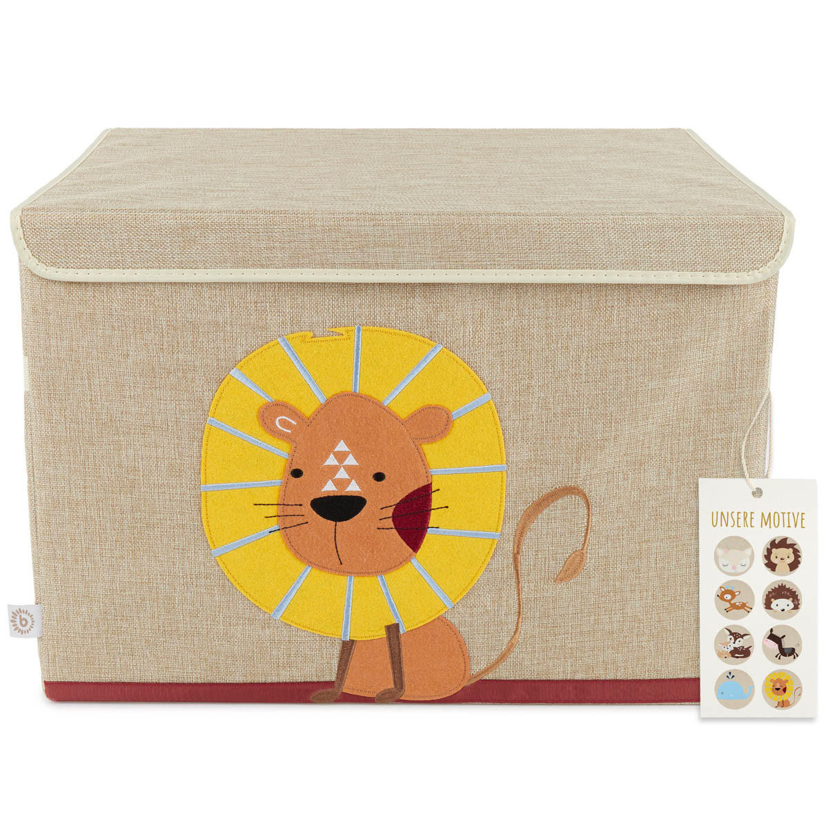 AUFBEWAHRUNGSBOX Kinder Löwe - Beige/Gelb, Textil (36/36cm) - Bieco Spielwaren