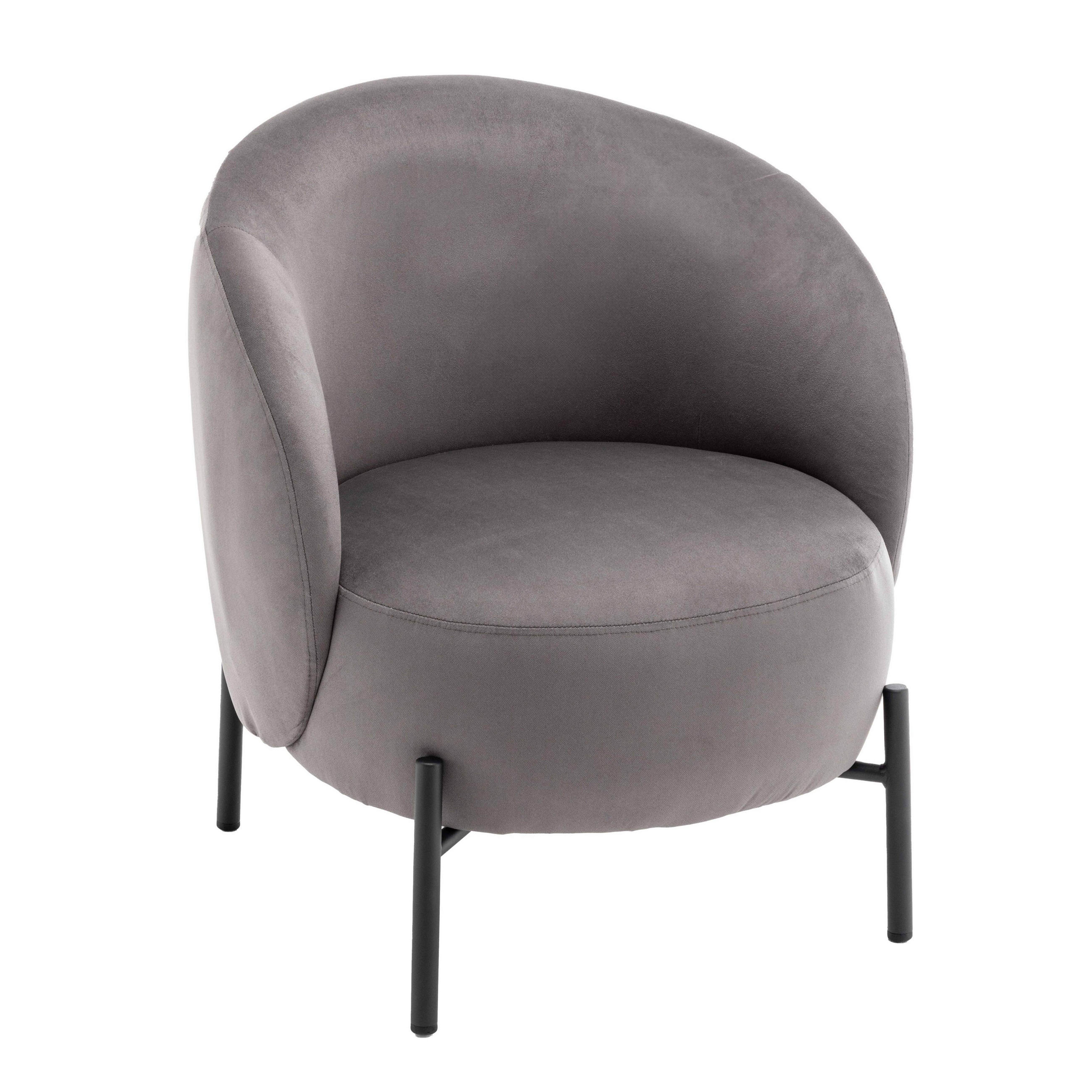 RELAXSESSEL, Grau - Grau, Textil (66/76/73cm) - Oviala